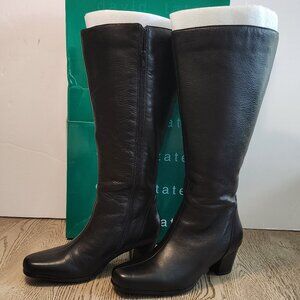 David Tate Tacoma Black Leather Boots Extra Wide Calf Size 8.5M Like New